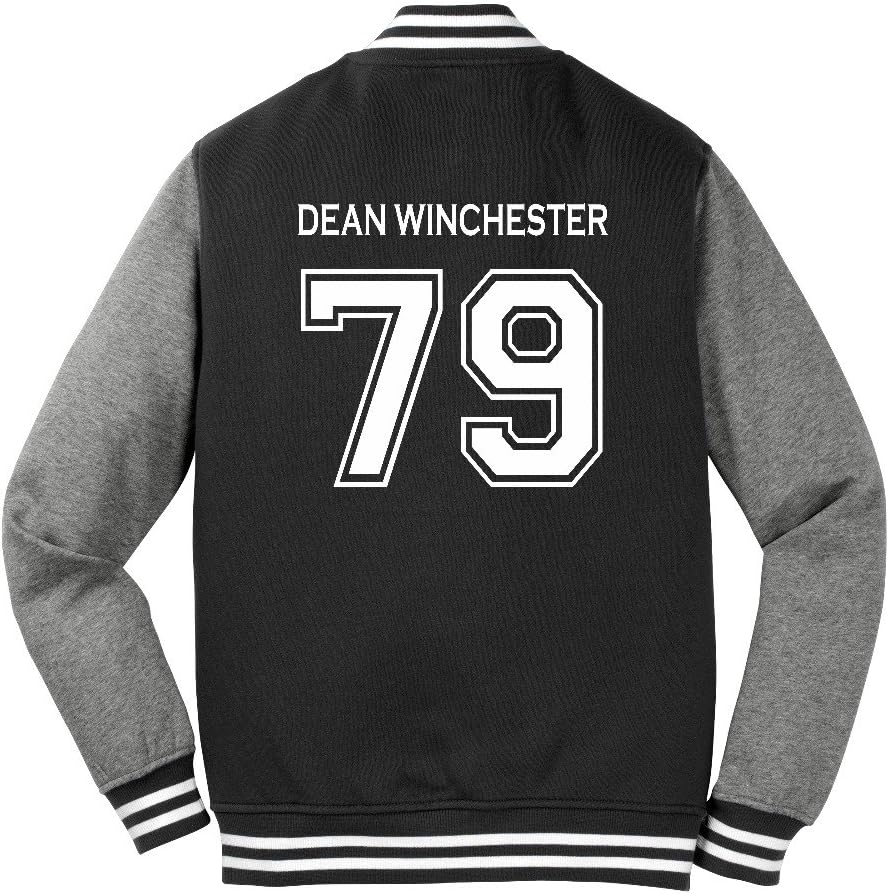 Studio 9Thirty3 Adult Dean Winchester Sweatshirt Jacket, Letterman Varsity Jacket