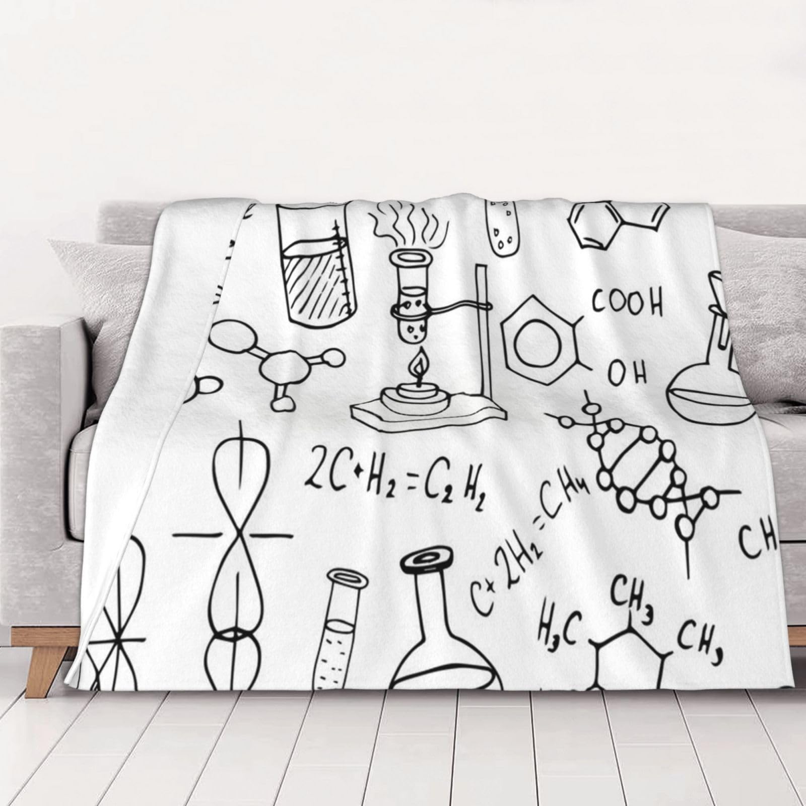 Couverture flanelle chimie : le cadeau doux idéal pour adultes et étudiants
