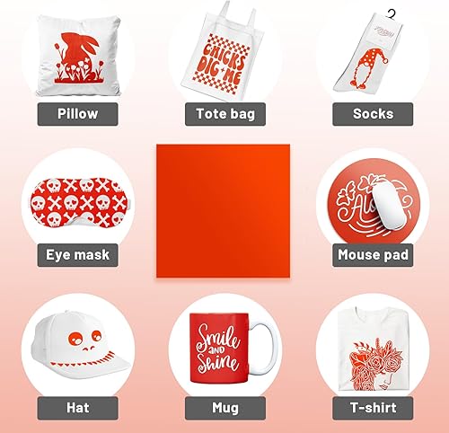 Vista 12 de KASYU Hojas de transferencia de tinta infusible para suministros de prensa de tazas Cricut, tinta infusible azul sólido para sublimación, 8 piezas