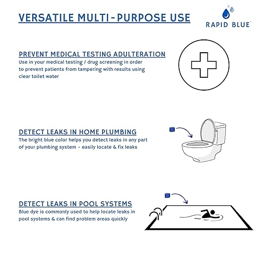 Miniatura 2 de Tabletas solubles de tinte azul para detección de fugas en el inodoro y detección de adulterios, multiuso, 200 tabletas por botella