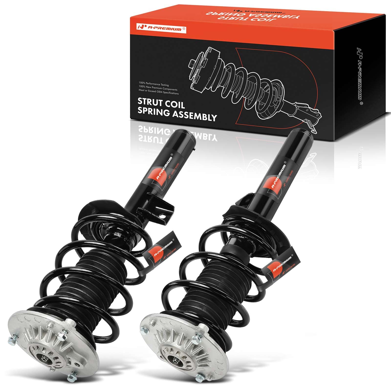 A-Premium Front Complete Strut Assemblies with Coil Springs, Set of 2 | Compatible with B…