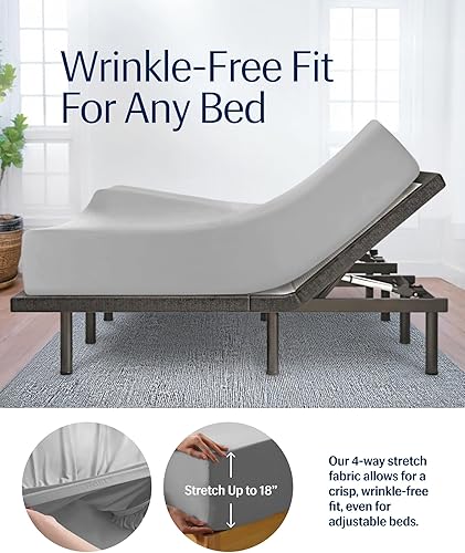 Miniatura 39 de REST® Evercool®+ Juego de sábanas refrescantes, tamaño King, gris claro, sábanas transpirables para personas que duermen con calor y sudores Gris