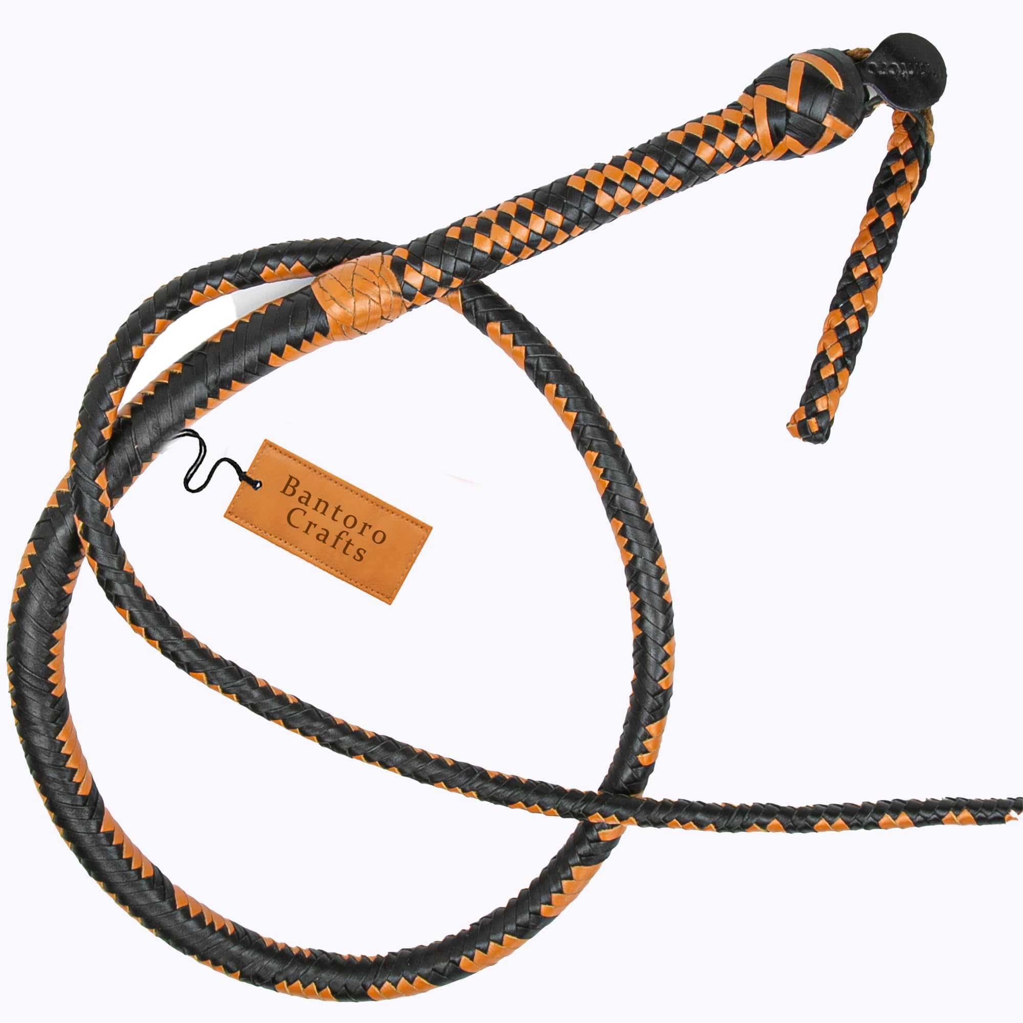 Frusta in Pelle di Canguro Bullwhip16 Trecce Fili Pelle Intrecciata Robusta Pancia a Frusta e Imbottitura Interna in Pelle Frusta Che schiocca Forte Marrone e Nero