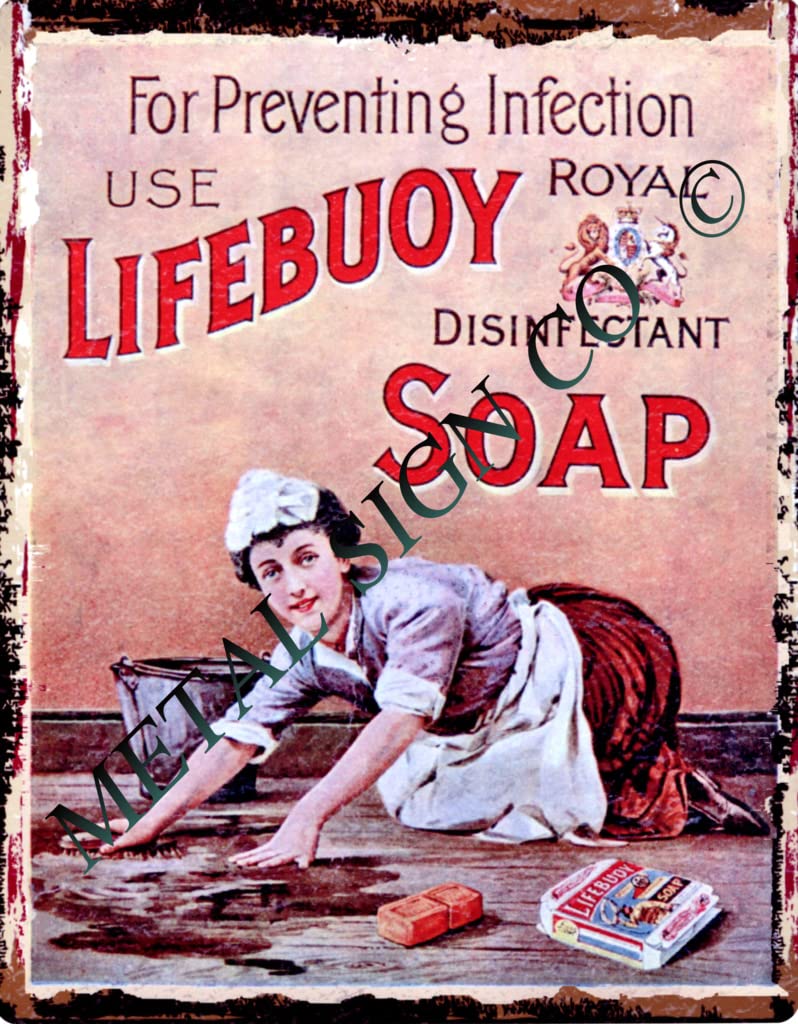 LIFEBUOY SOAP CLASSIC BATHROOM ADVERT METAL WALL SIGN RETRO VINTAGE STYLE LARGE 12X16in 30x40cm kitchen cleaning bar shop pub