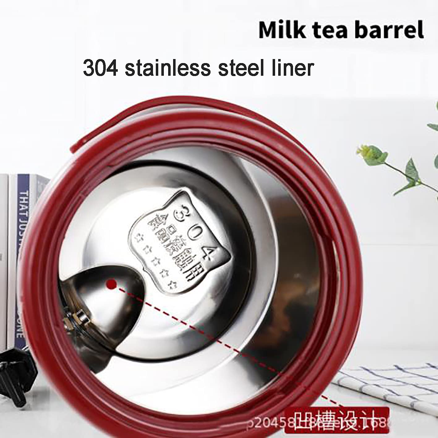 304 acero inoxidable doble capa aislamiento barril trípode plegable con grifo fermentación barril (rojo, 10L)