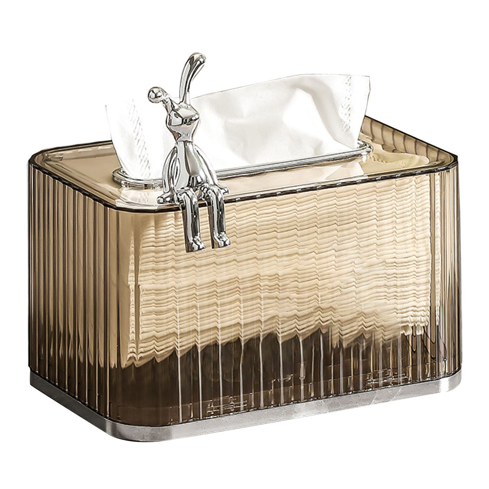 Gsycle Tissue Box Cover, Rectangle Tissue Box Holder Paper Facial Cover Napkin Dispenser Paper Towel Dispenser Wall Mounted for Home or Office (Brown)