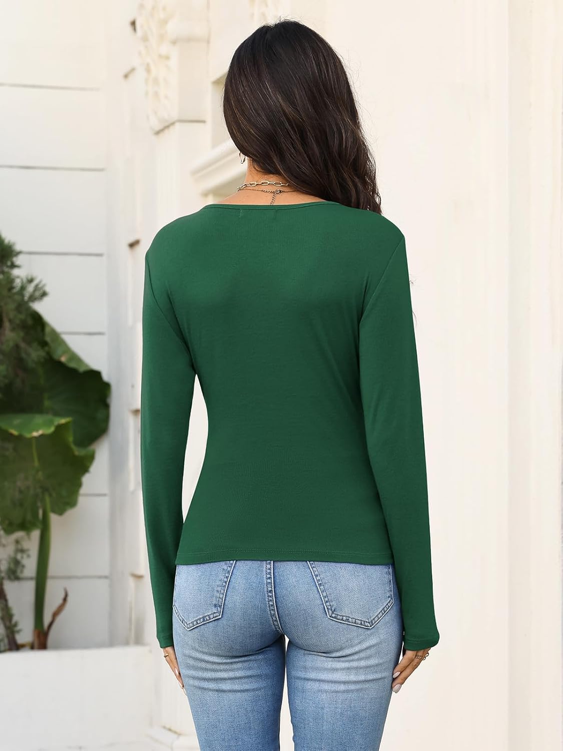 Womens Wrap Long Sleeve Shirts Ruched V Neck Tops Sexy Dressy Slim Fit Fall Outfits 2026 - Image 6