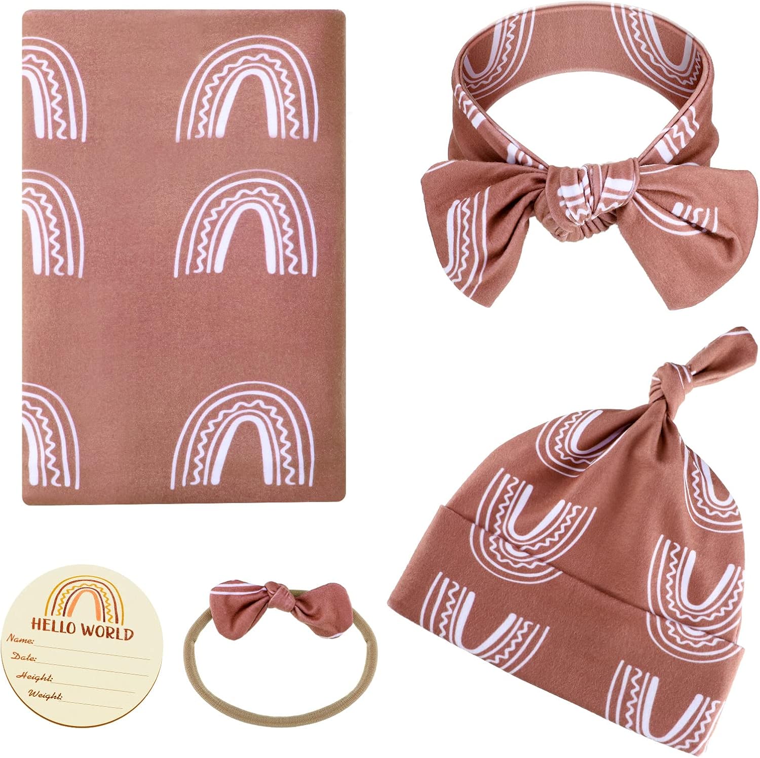 Rainbow Newborn Swaddle Set with Muslin Baby Swaddle