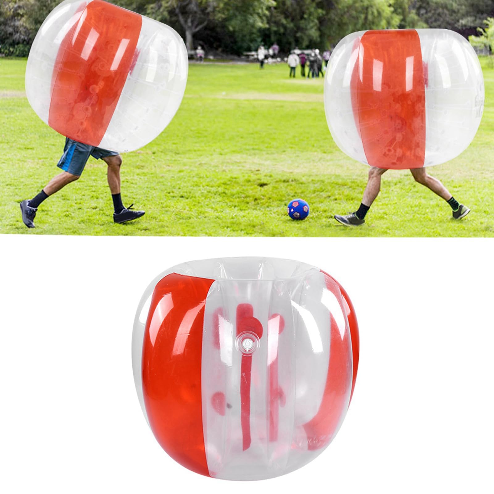 AMONIDA Palla Gonfiabile a Bolle da 120 Cm per Adulti Gioco di Calcio All'aperto con Maniglie per attività Sportiva in Giardino, Parco, Festa in Spiaggia