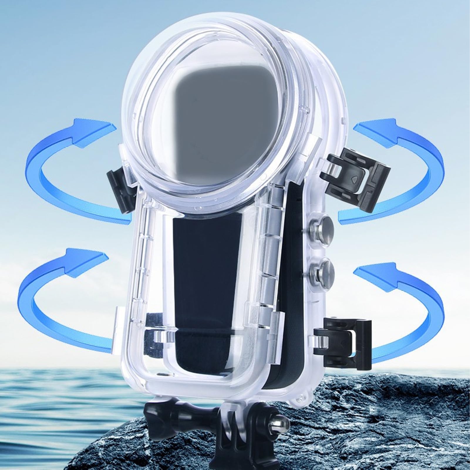Waterproof Housing Case for X4, Underwater Protective Dive Housing Shell with 12 Anti Fog Insert, 50M Waterproof Underwater Housing Case for Swimming Diving Surfing