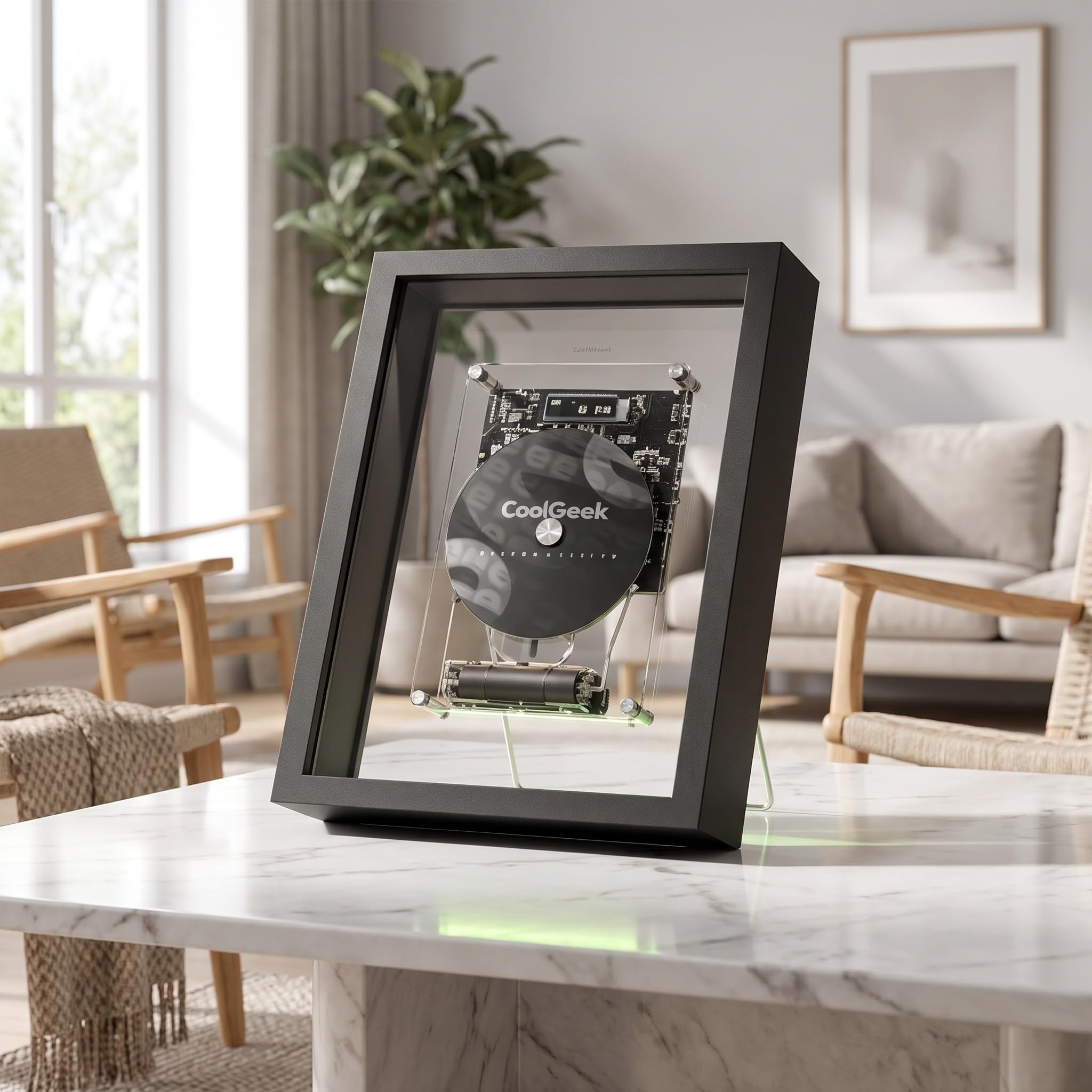 Lettore CD Retro Frame, Batteria Ricaricabile con Autonomia di 4-6 Ore, Lettore CD Stereo Hi-Fi Bluetooth 5.0 Montabile A Parete con Telecomando, per Parete E Scrivania, Decorazione Industriale