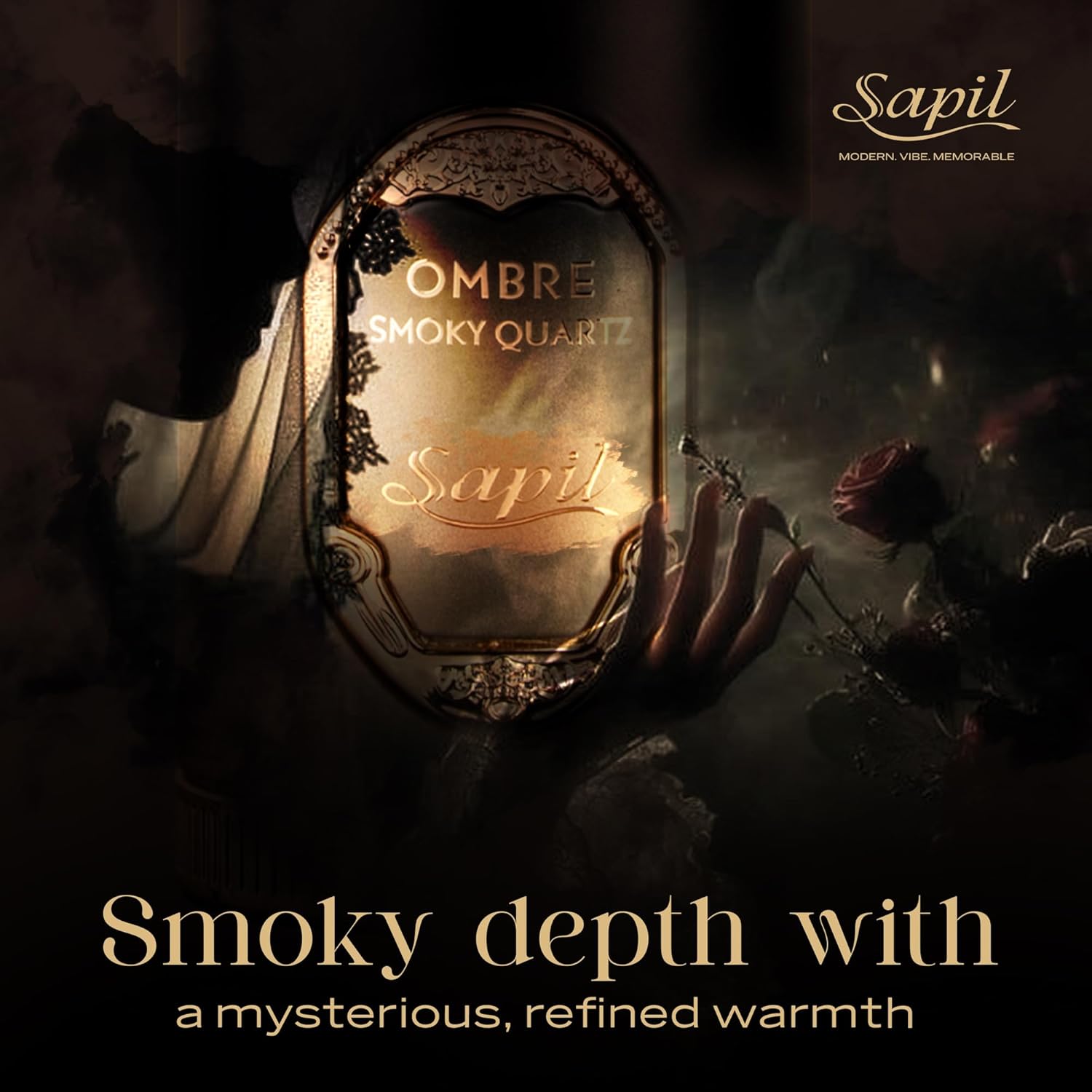 Sapil Ombre Smoky Quartz Eau de Parfum – Long Lasting Unisex Spicy Woody Perfume | Ginger, Cinnamon & Vanilla Notes | Warm Smoky Signature Fragrance | 3.4 oz / 100ml - Image 3