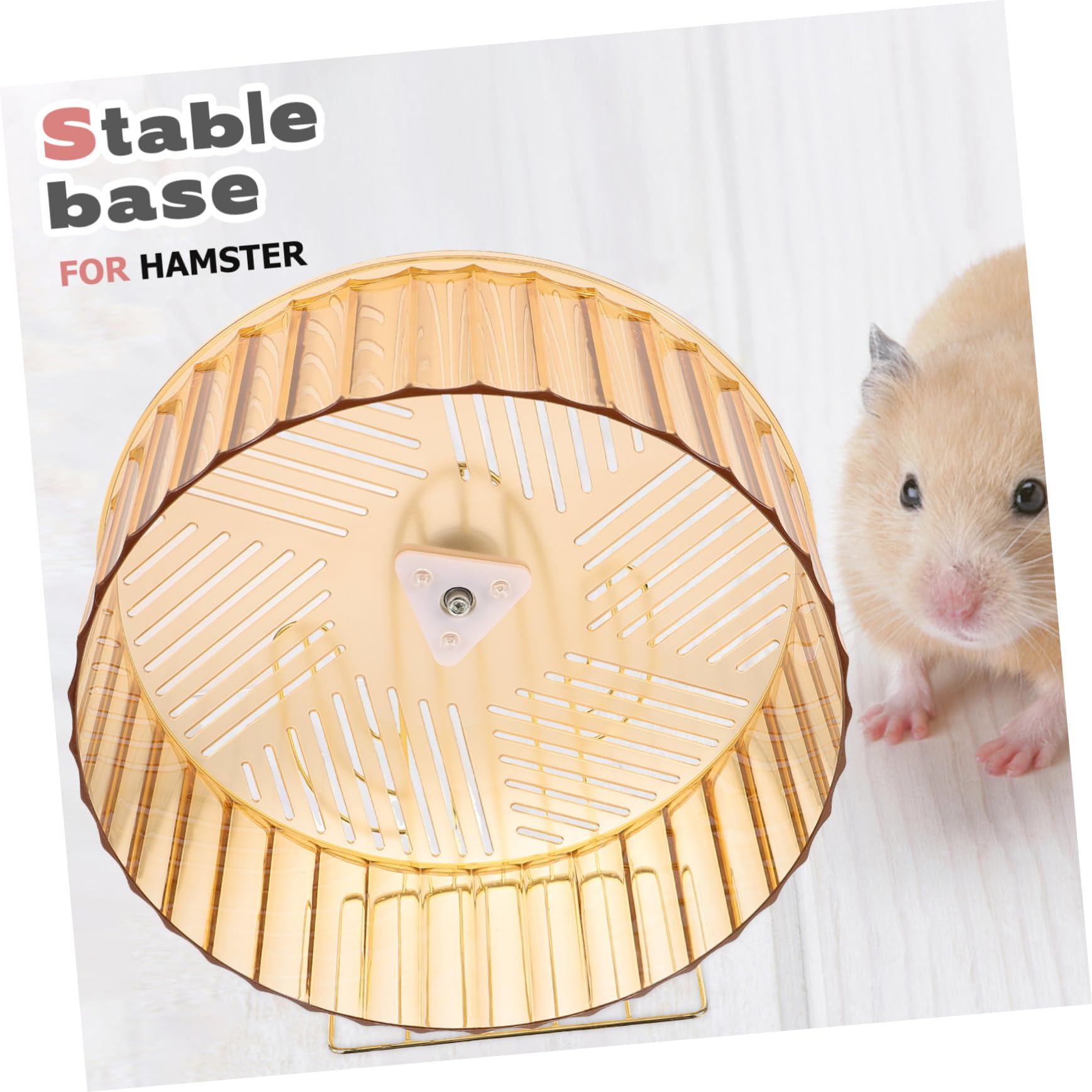 COLLBATH Rueda de Hámster Soporte Estable y Base Antideslizante, Rueda Silenciosa de Plástico y Aleación para Ejercicio en Jaulas de Mascotas Pequeñas Color Aleatorio