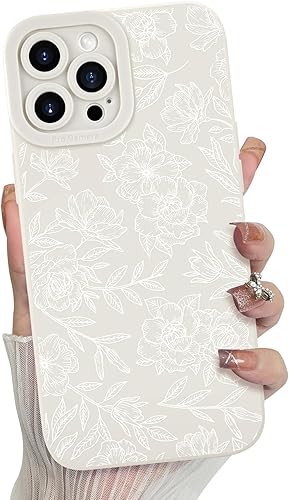 Miniatura 72 de MZELQ Funda para iPhone 14 Pro Max, diseño de ondas de silicona con ondas lindas, protección de cámara, funda delgada suave para teléfono - Blanco