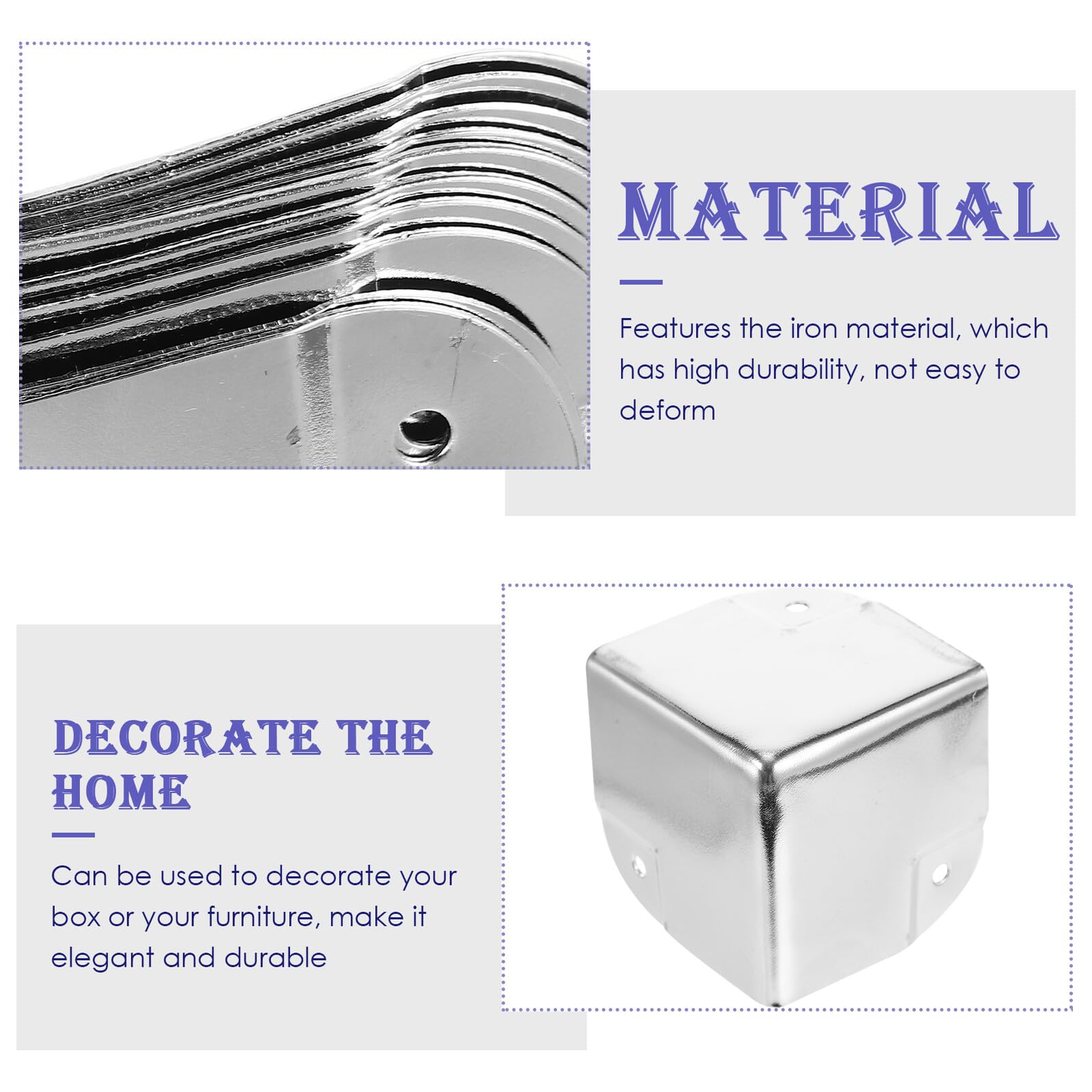 Housoutil 10 piezas Protector de Esquinas para Caja y Muebles Decorativo y Resistente para Gabinetes y Cajas de Madera