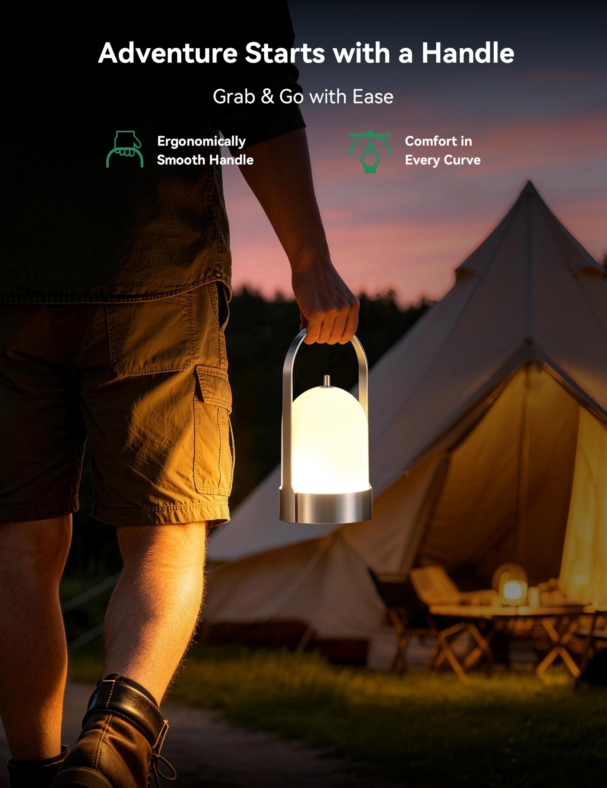 Tubicen Lámpara de mesa LED portátil para exteriores, impermeable, 4000 mAh, funciona con pilas, lámpara de mesa inalámbrica, recargable, 4 vías, táctil, regulable, portátil, para patio, cena, camping