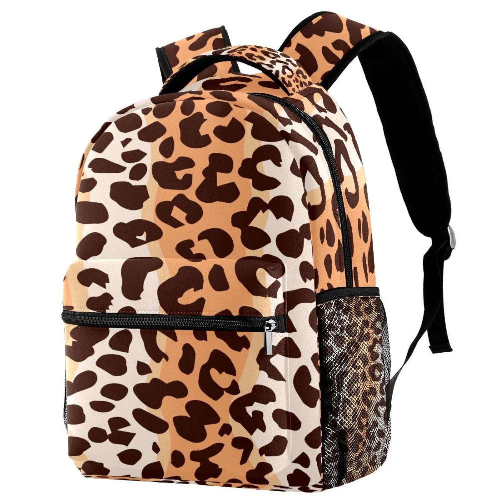 Zaino scolastico per uomini e donne, borsa da viaggio per computer portatile, motivo leopardato, leggero, zaino casual per libri