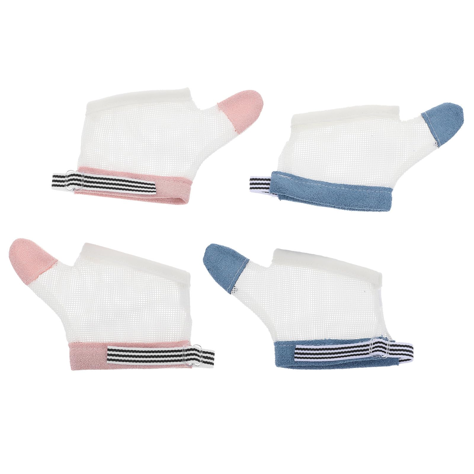 Guantes para Bebés Anti-Mordidas de Nylon Blanco, Resistentes y Ajustables, 2 Pares para Evitar Que los Niños Se Chupen el Dedo, Ideales para Bebés de 6 a 22.5 Kg