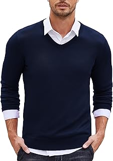 COOFANDY Men\'s V Neck Jumper Knitted Plain Mens Sweaters Casual Slim Fit Men Pullover Fashion Warm Sweater