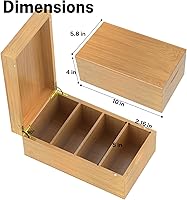 Vista 5 de Neando Bamboo Index Card Holder for 3x5 Cards – Wooden Organizer with Lid, 4 Compartments, 600-Card Capacity, Includes 20 Thick Index Cards & 200