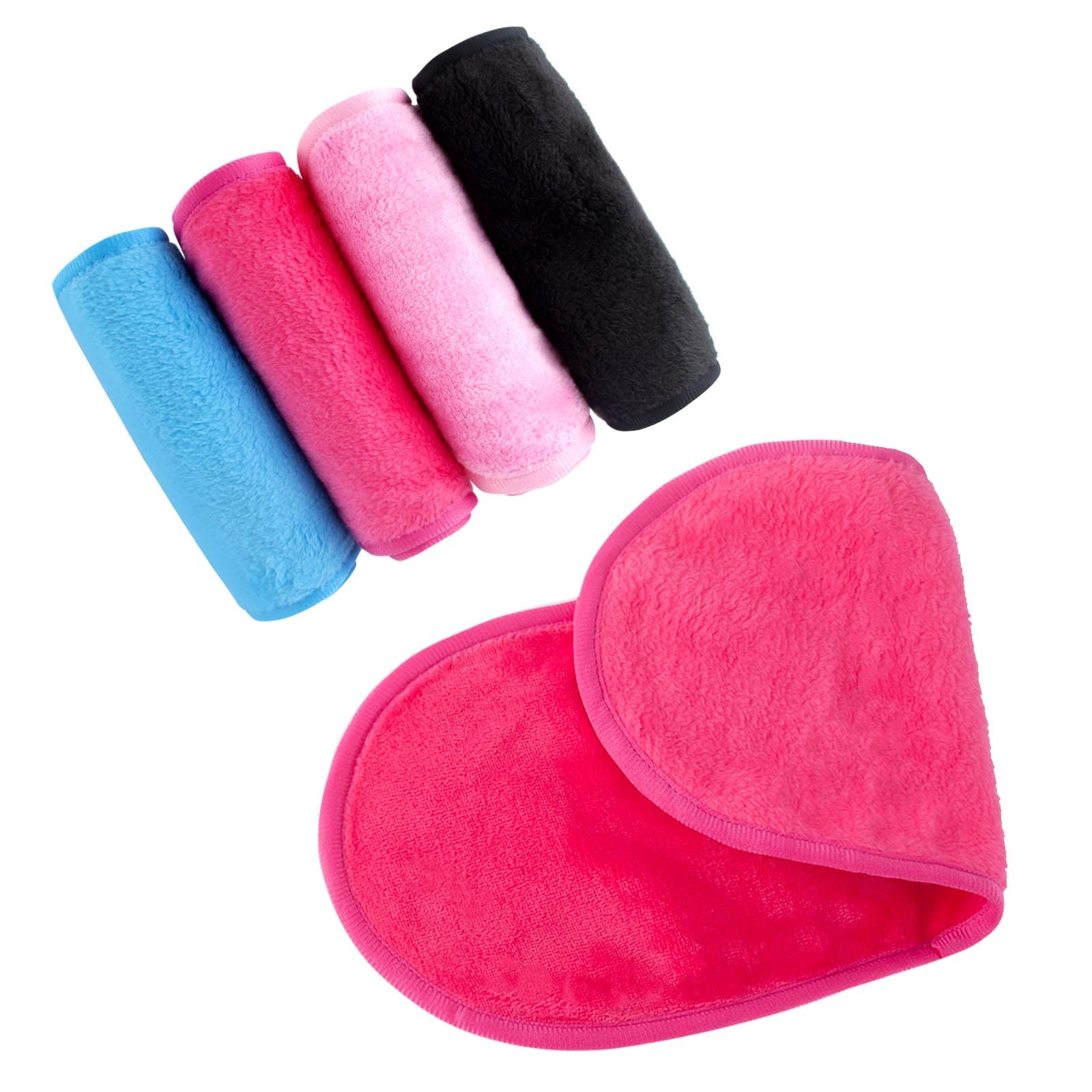 AYNKH4 Pieces Reusable Makeup Remover Cloth, Large Microfiber Facial Cleaning Towel Washable Makeup Eraser Wipes for Sensitive Skin Waterproof Mascara