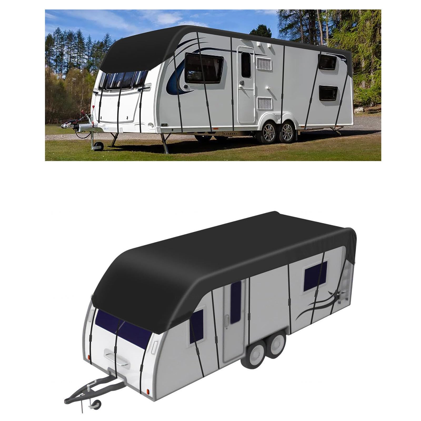 Funda Caravana Tela Oxford 210D Funda Caravana Almacenamiento Plegable, Fácil De Limpiar Lona para Remolque Funda Autocaravana,7.5m×3m