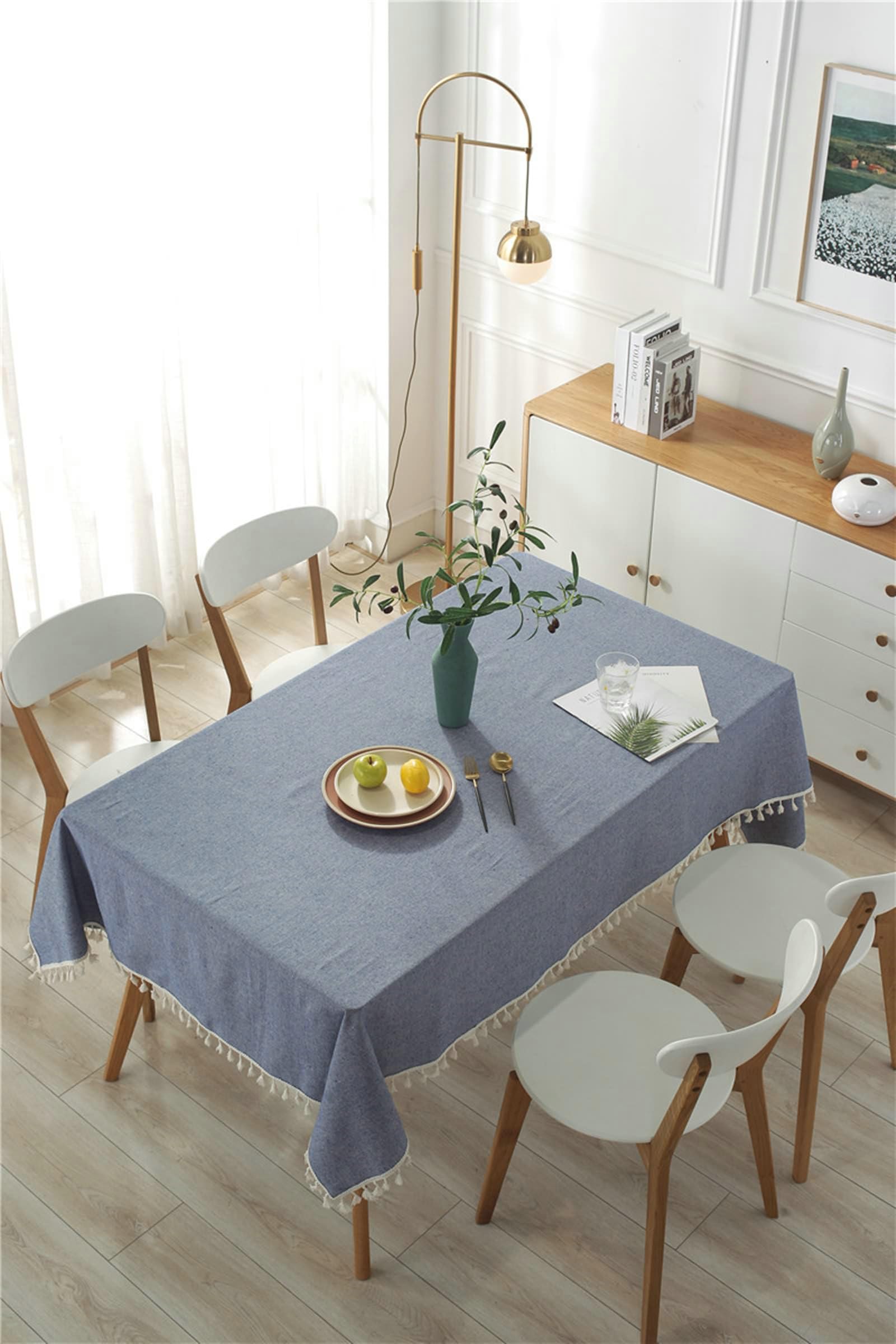 Gualiy Afwasbaar tafelkleed, vierkant, 100 x 140 cm, polyester, afwasbaar, waterdicht, eenkleurig, tafelkleden voor restaurant, paars
