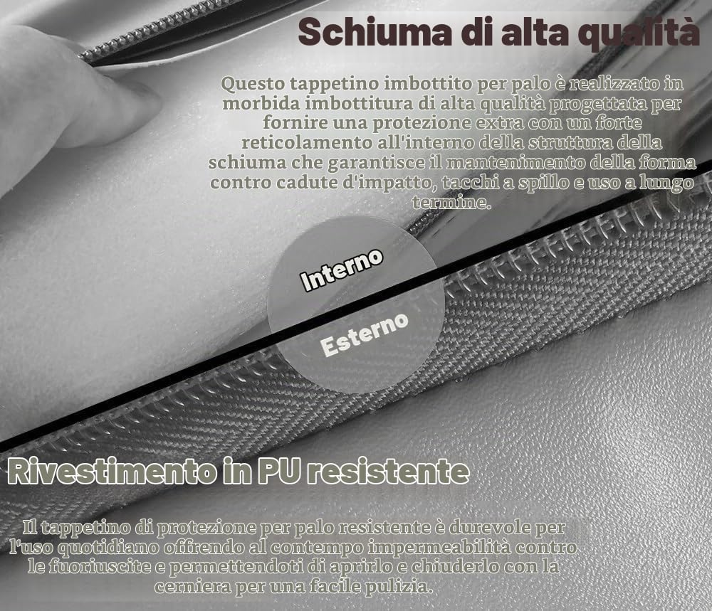 AviiSo Palo da Pole Dance Tappetino antiurto - Spessore 1,2 pollici/2 pollici/4 pollici, Imbottitura di sicurezza in schiuma pieghevole per i principianti della palestra in casa, Tappetino per eserciz
