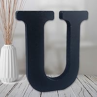 Vista 26 de AOCEAN Letras de madera de 6 pulgadas en negro, letra de madera sin terminar para letras decorativas de pared, letras en relieve, letrero de corte