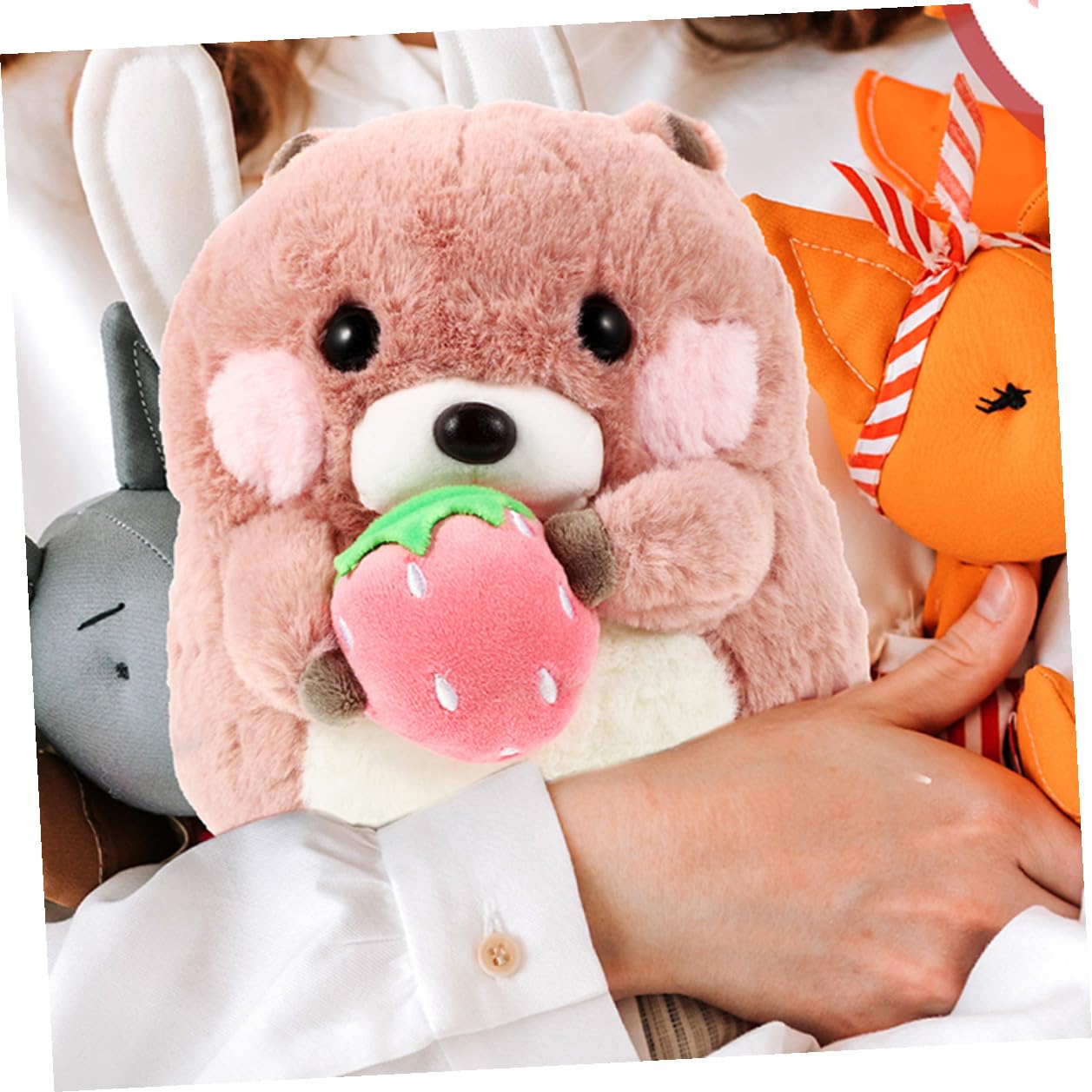 Muñeco y PP Cotton Rosa de Peluche de Felpa 1 Pieza de Marmota | Detalles Finos, Tacto Suave y Abrazable, Resistente Deformación, Decoración para Hogar y Coche