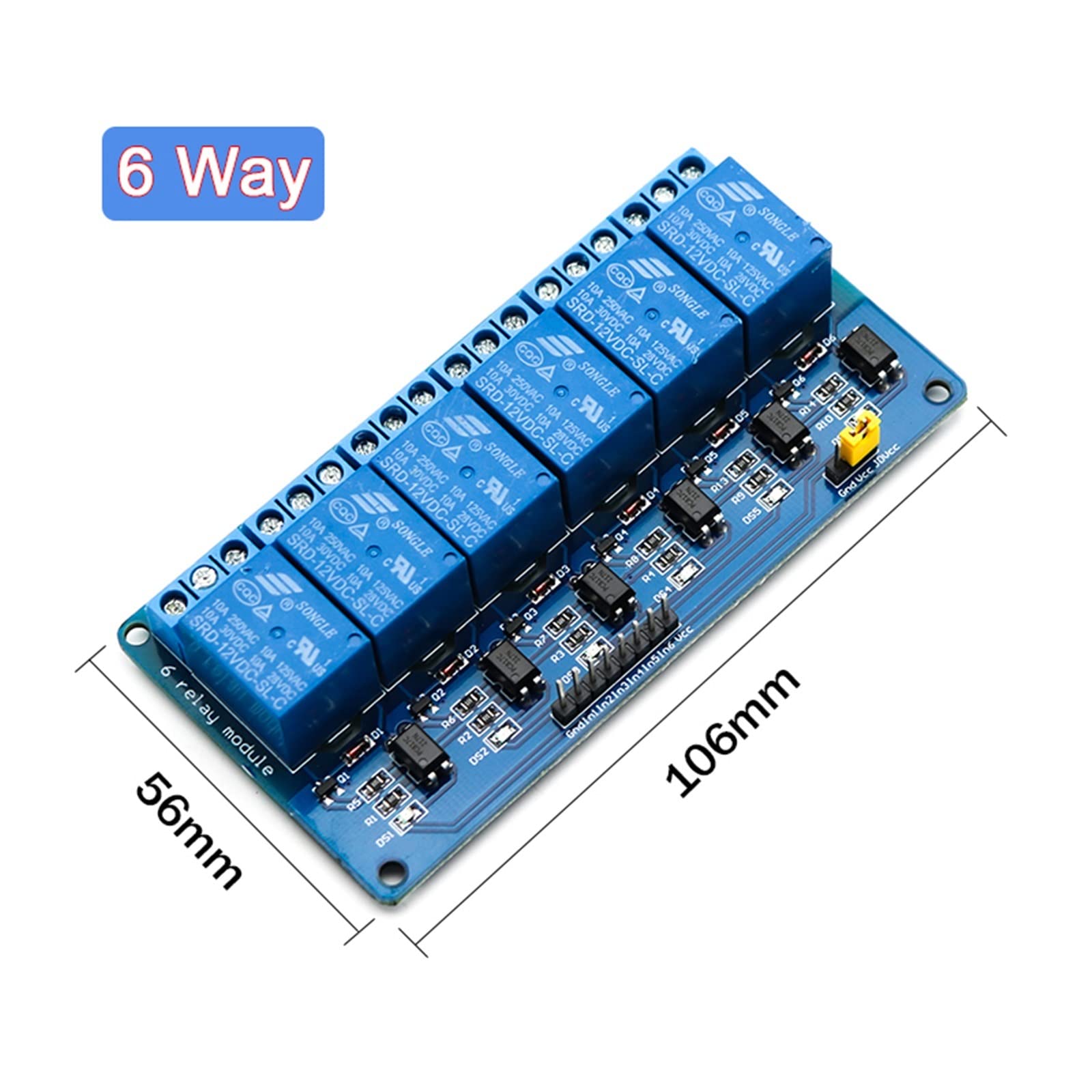 Módulo de relé 5V 12V 24V con salida optoacoplador 1 2 4 6 8 módulo 16 vías for control equipos automatización Uds(Motor With Bracket,6 Way)
