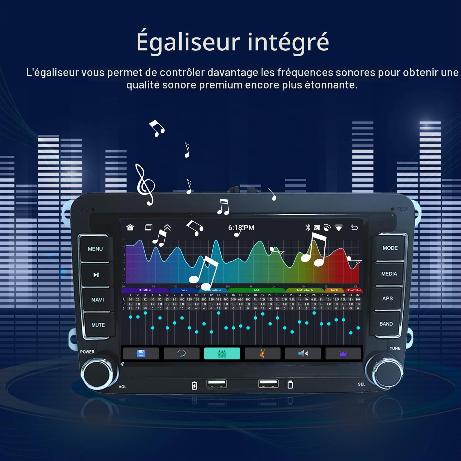 Autoradio Carplay Android Auto pour VW Golf 5 6 Polo Seat Skoda