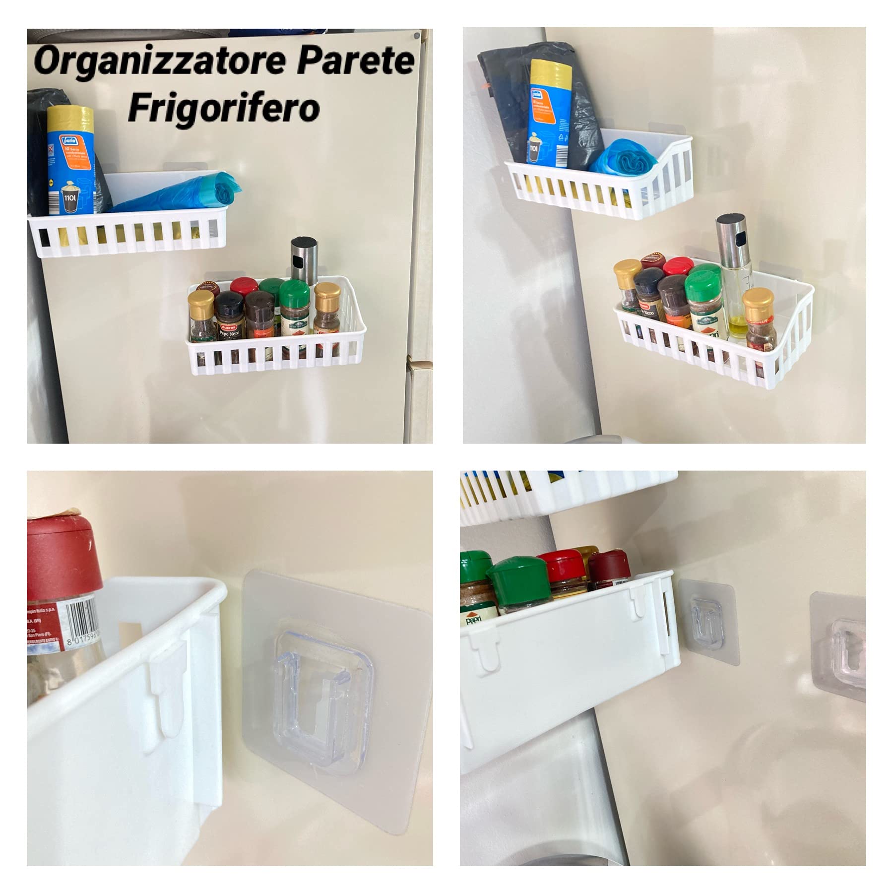 Étagère De Douche Autocollante à Fixer Sans Perçage Avec 4 Crochets