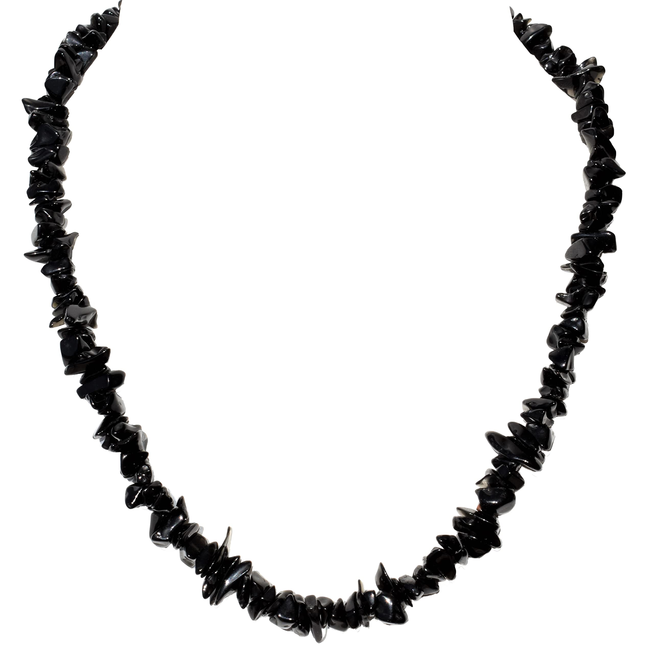 Zenergy GemsSelenite Charged Natural Gemstone Chip Necklaces + Selenite Puffy Heart Charger [Included], black obsidian, not known