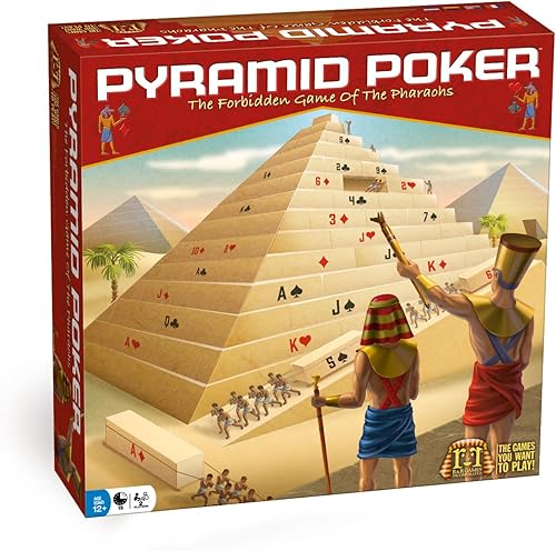 R&R Games Pyramid Poker Board Game, Quick, Engaging Board Games for Family Night, Perfect for Kids, Teens, and Adults, Poker Game for 2