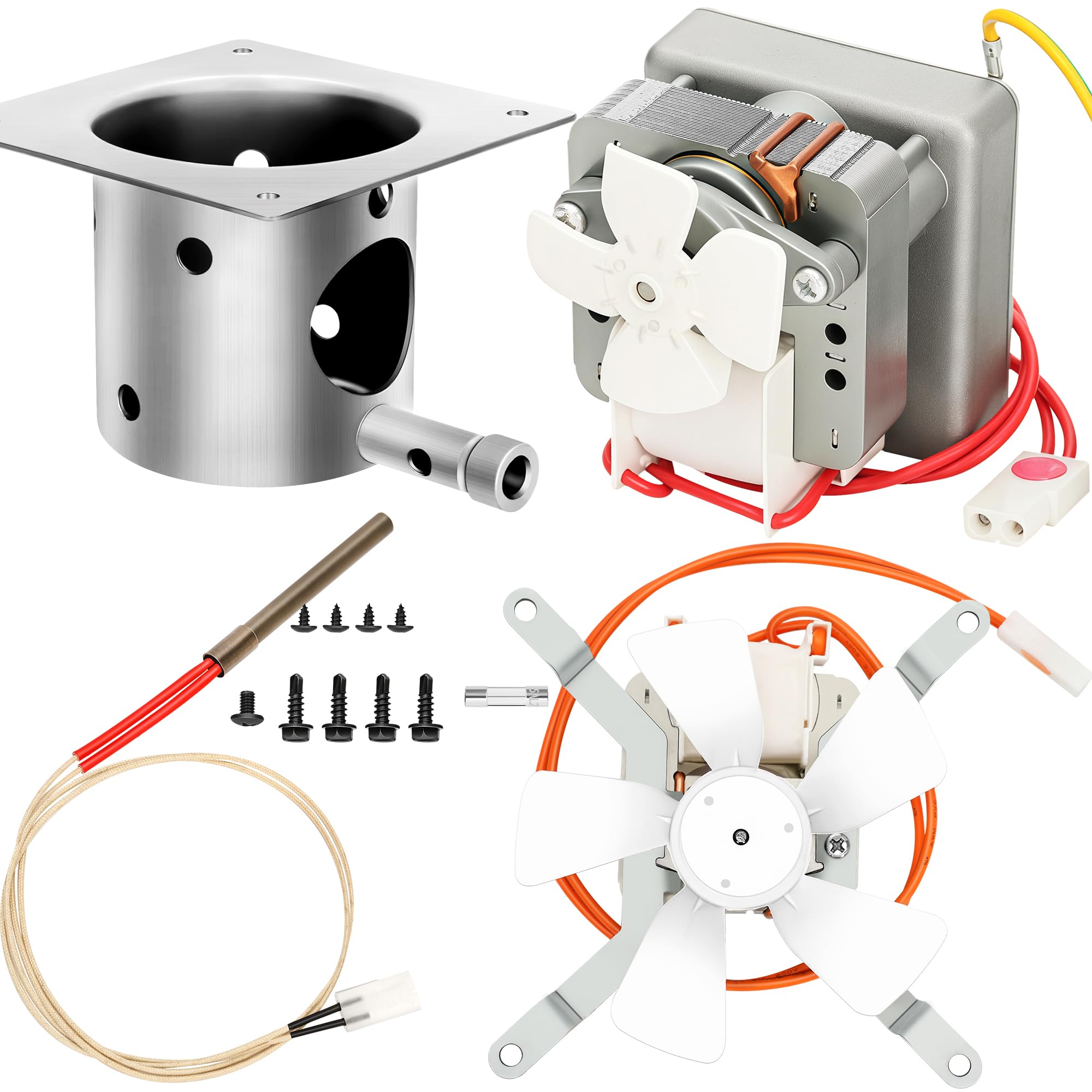 Auger Motor,Grill Induction Fan Kit,Fire Burn Pot and Hot Rod Ignitor,Traeger Parts Replacement Traeger Grill Parts for Pit Boss Grill Parts and Auger Motor for Traeger Grill,Traeger Fan Ignitor Kit