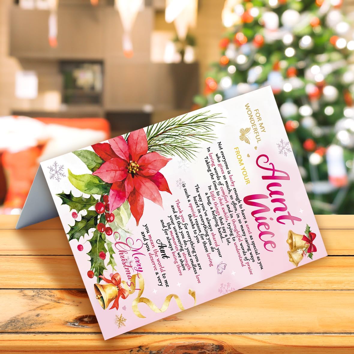Christmas Card for Aunt, Aunt Christmas Gift Card from Niece - Image 3