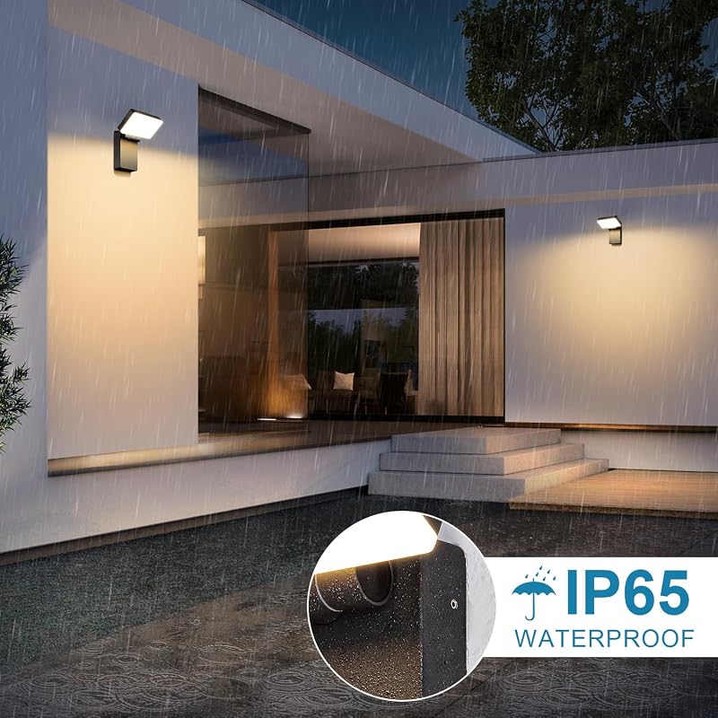 Kingwen 40W LED kültéri fali lámpa 3000K meleg fehér IP65 vízálló 180° összecsukható - 40w Black 3000k