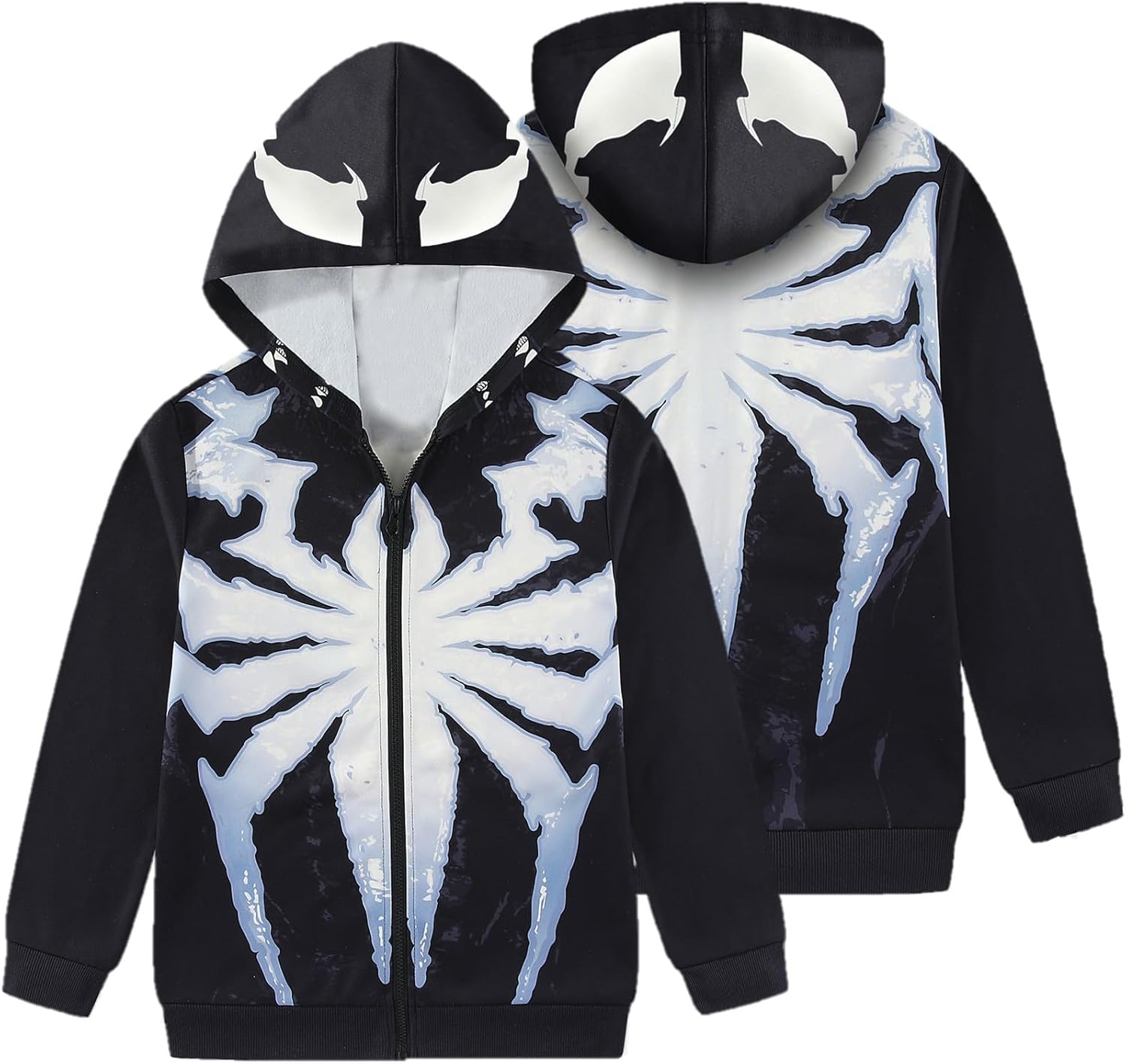 Marvel Spider-Man 2 Miles Morales Venom Boys Full Zip Up Hoodie for Big Kids (Size: 8-20) - Image 2