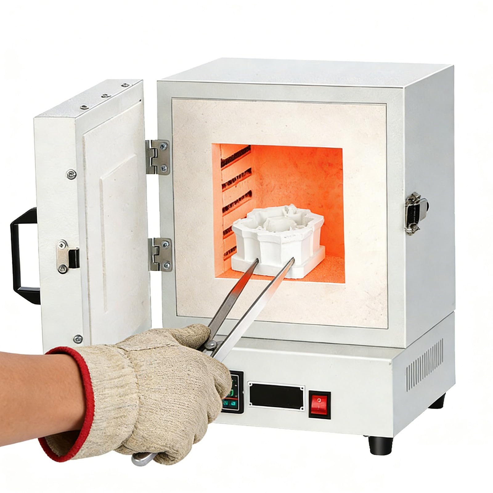 Horno de mufla eléctrico de temperatura constante de 2000 W, rango de temperatura controlable de 0 a 1150 °C, for fabricación de joyas, fundición de metales, calentamiento de moldes de yeso