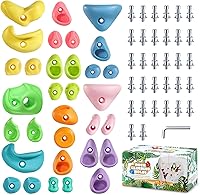 TOPNEW 32-Pack Rock Climbing Holds for Kids & Adults - Multi-Size Pastel Grips for Indoor/Outdoor Walls & Playgrounds