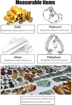 Professional Precious Metal Verifier, Gold Purity Testing Machine - Solid Density Meter & Karat Scanner, 0.01g Accuracy, Non-Destructive Testing, for Gold, Silver, Palladium, Platinum