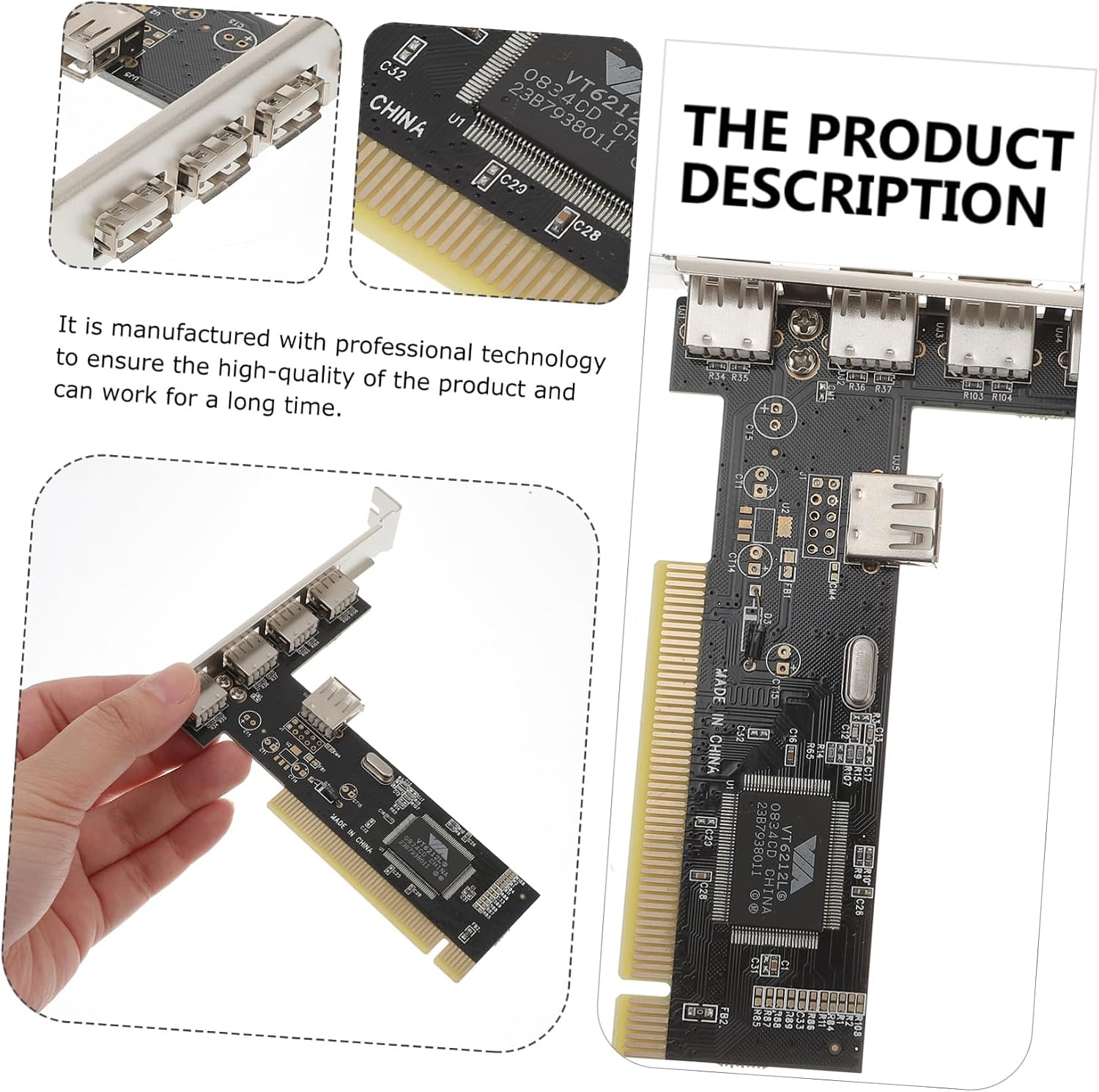 GALPADA Pcie Riser Card USB Expansion Adapter Port USB Hub NEC Chip Compatible with Printers Cameras for Desktop Computers