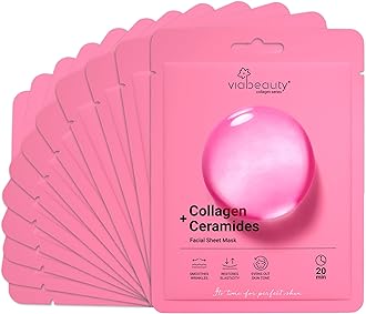 12 Pack of Collagen Face Mask with Ceramides - Rejuvenating Facial Sheet Mask, Reduce Wrinkles & Fine Lines - Face Masks Skincare Moisturizing Collagen Mask for All Skin Types