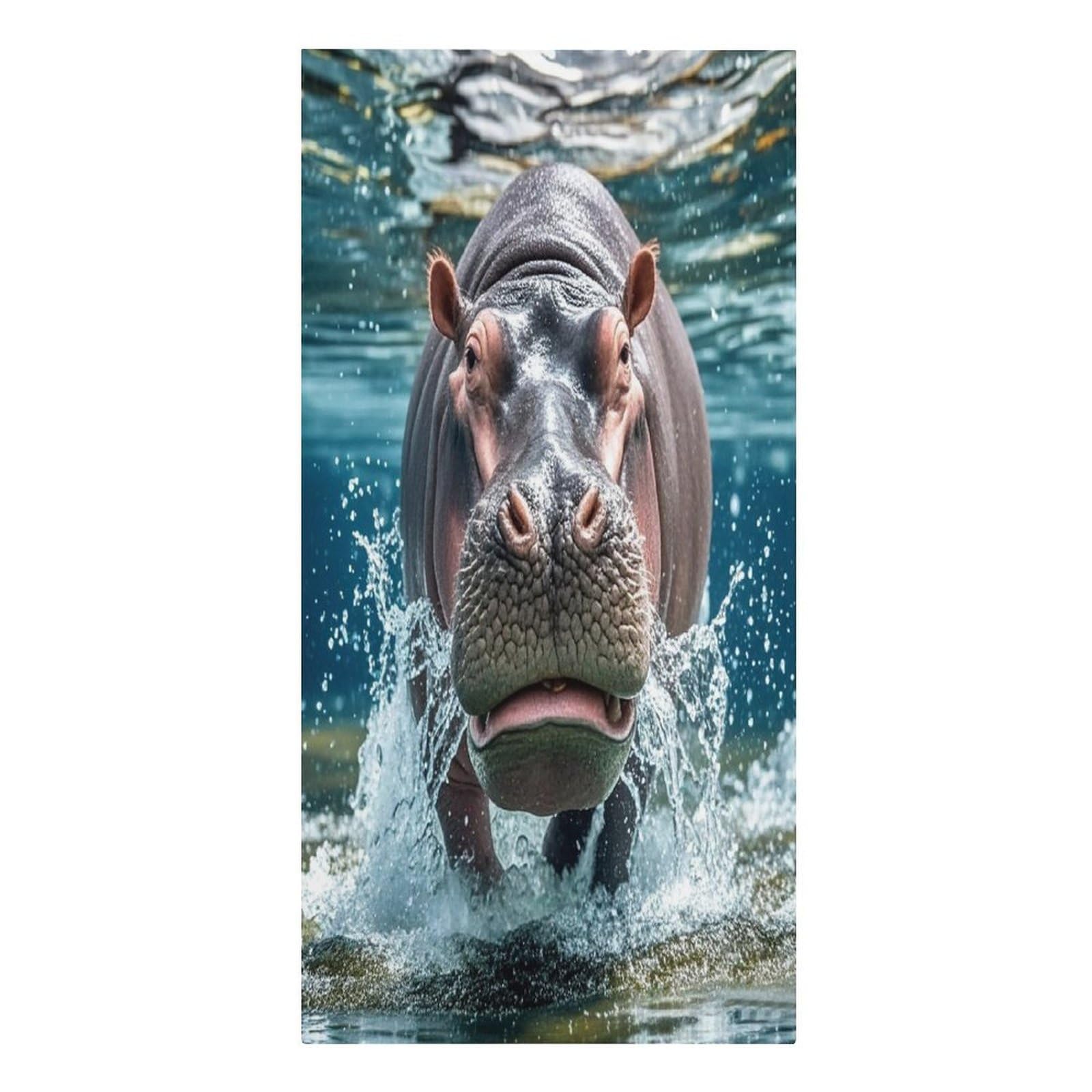 FekiLoot Diving Hippo Towels Lightweight Thin Beach Towel Classic Soft Large Pool Towel Highly Absorbent Sand Free Bath Towels Travel Blanket for Vacation Essentials Adult Gift 30" X 61"