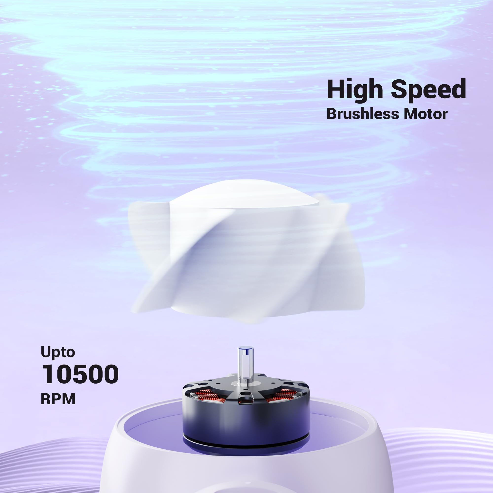 ZEBRONICS Heat Buster 100, Mini Portable Hand Fan, 10500 RPM, 3 Speed Modes with Brushless Motor, Upto 5.4m/s Airflow, Type C Charging, for Travel, Makeup, Office, Home (Purple) — Amazon image 2