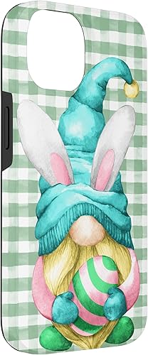 Miniatura 6 de iPhone 15 Pro Max Lindo gnomo de Pascua para caza de huevos en primavera Buffalo Plaid Case