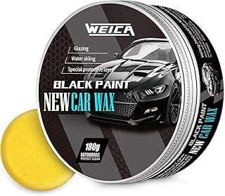 WEICA Car Wax Black Solid for Black Cars, Carnauba Car Wax Kit Cleaner, Car Waxing Scratch Resistance Auto Ceramics Coatin...