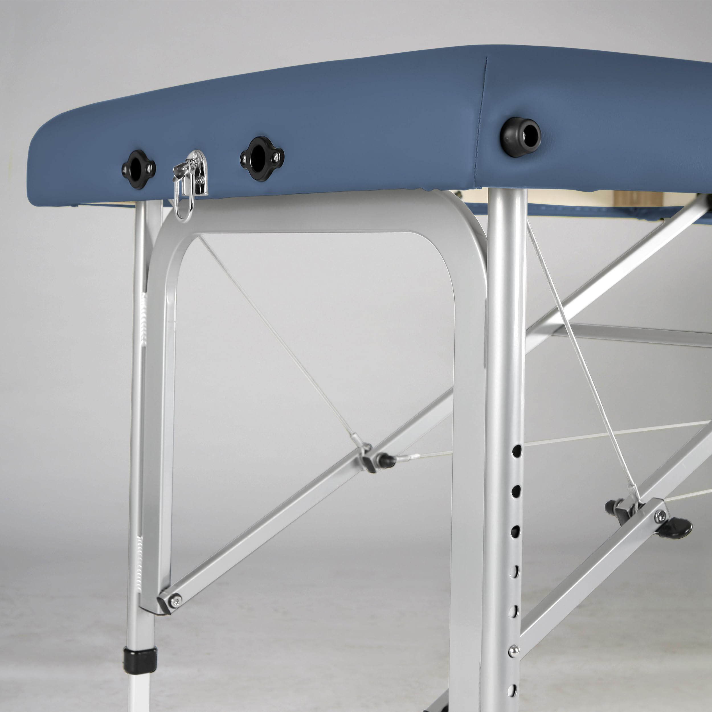 HABYS Massageliege Vesta | Klappbar Mobile Tragebares Höhenverstellbar | Massagetisch Massagebank | Aluminiumrahmen Blau | 184 x 71 cm