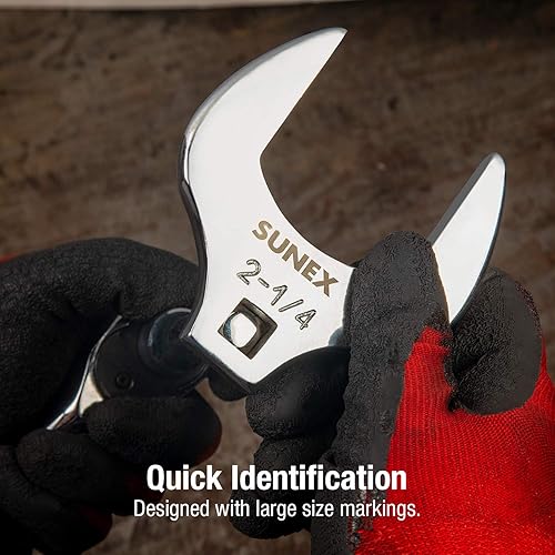 Vista 19 de Sunex juego de llaves inglesas rectas en puntas gigantes fraccionadas